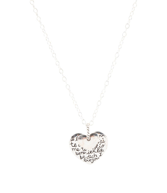 Sterling Silver Engraved Heart Pendant Neckalce Otarealm