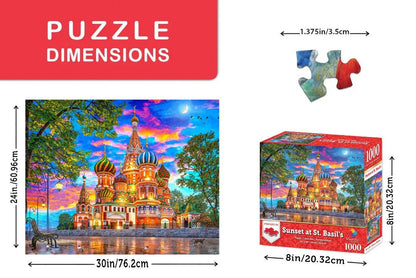 Sunset at St Basil's 1000 Piece Jigsaw Puzzle | Springbok Puzzles