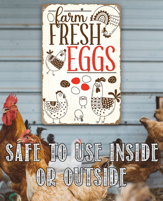 Farm Fresh Eggs 2 - Metal Sign