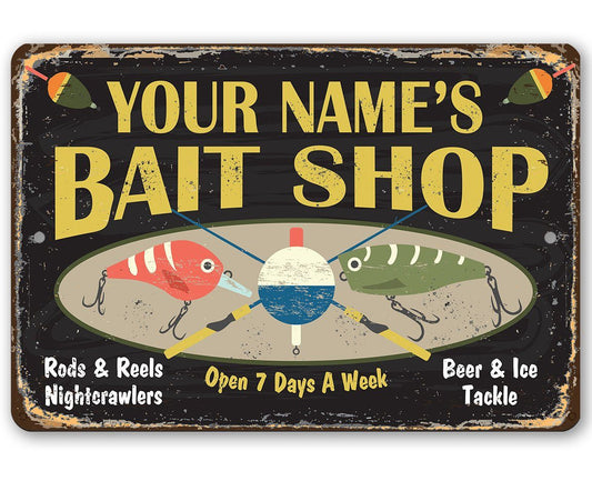 Personalized - Bait Shop - Metal Sign