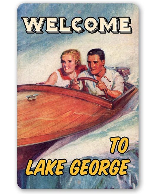 Personalized - Fast Boat Vintage - Metal Sign