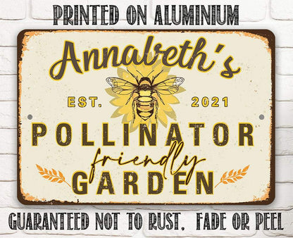Personalized - Pollinator Friendly - Metal Sign
