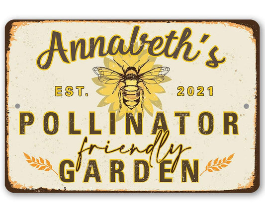 Personalized - Pollinator Friendly - Metal Sign