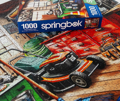 Toolman's Garage 1000 Piece Jigsaw Puzzle by Springbok Puzzles