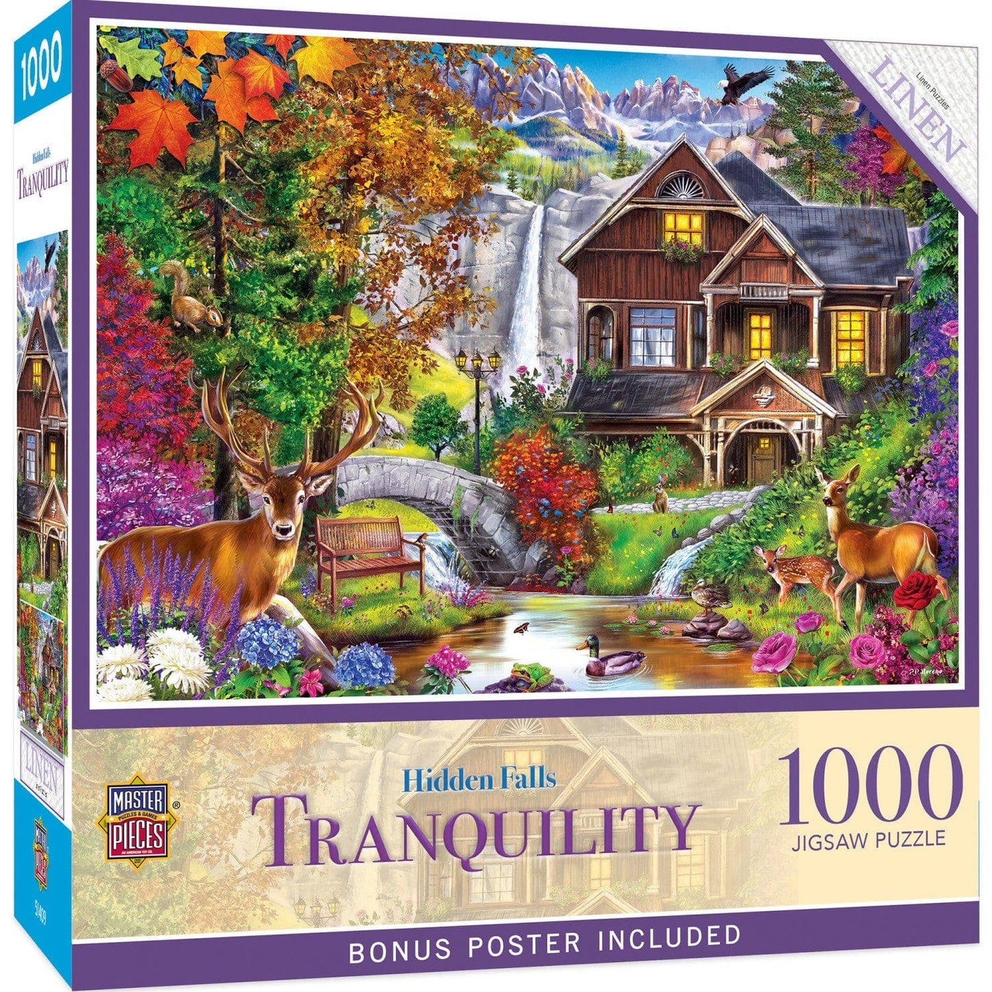 Tranquility - Hidden Falls Cottage 1000 Piece Jigsaw Puzzle by Masterpieces Puzzles