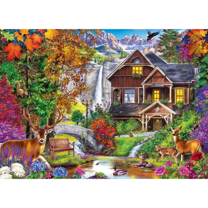 Tranquility - Hidden Falls Cottage 1000 Piece Jigsaw Puzzle by Masterpieces Puzzles