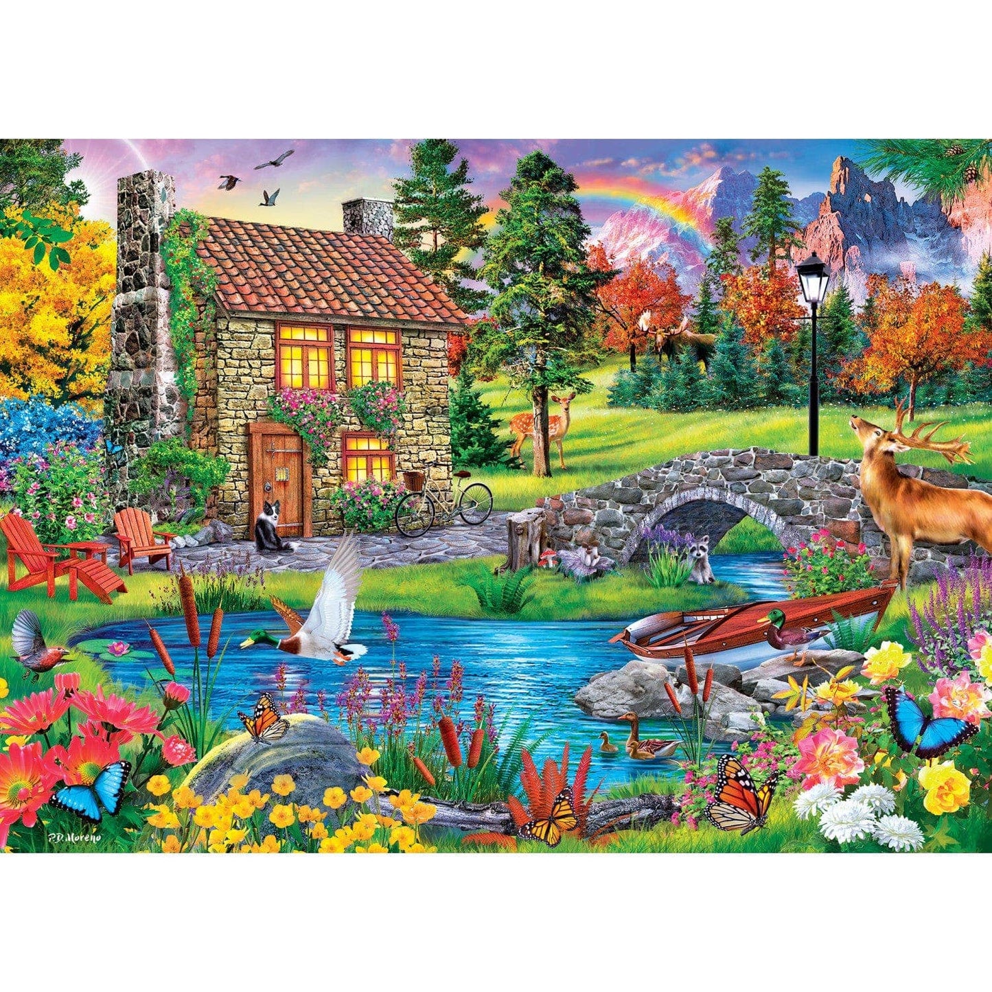 Tranquility - Stoney Brook Cottage 1000 Piece Jigsaw Puzzle by Masterpieces Puzzles