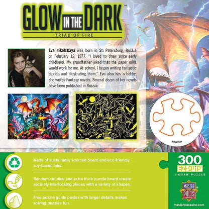 Triad of Fire 300 Piece Glow in the Dark Jigsaw Puzzle | Masterpieces