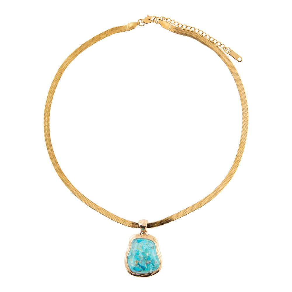 Turquoise Baron Snake Chain Pendant Necklace Otarealm