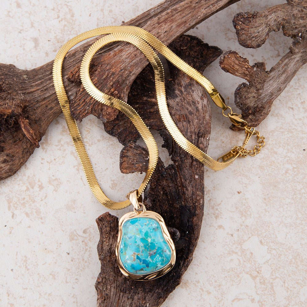 Turquoise Baron Snake Chain Pendant Necklace Otarealm