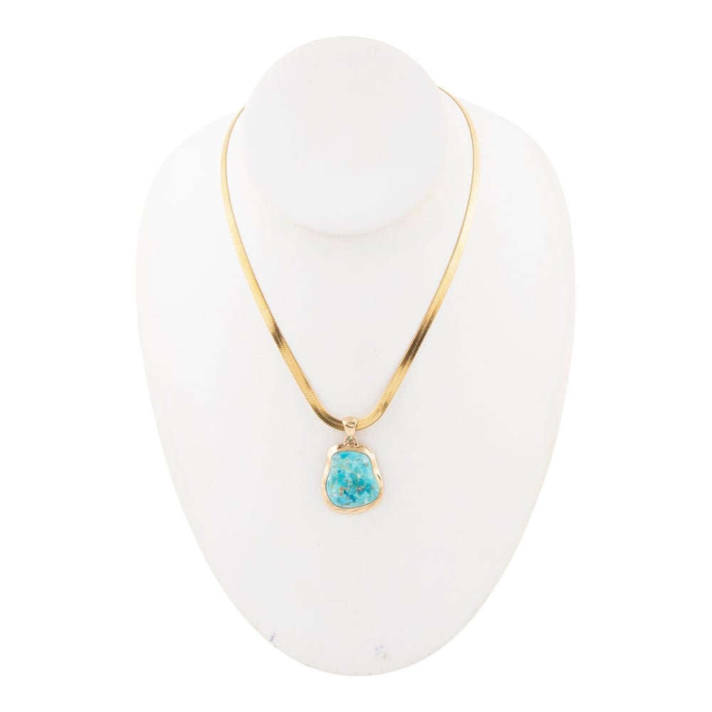 Turquoise Baron Snake Chain Pendant Necklace Otarealm