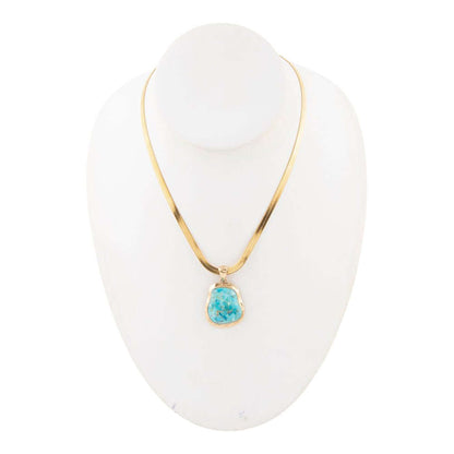 Turquoise Baron Snake Chain Pendant Necklace Otarealm
