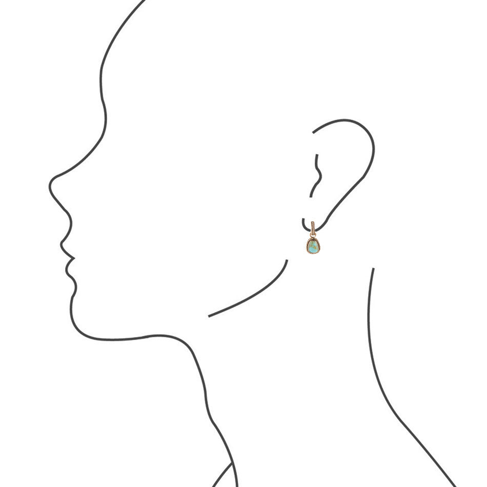 Blue Turquoise Golden Roped Earrings Otarealm