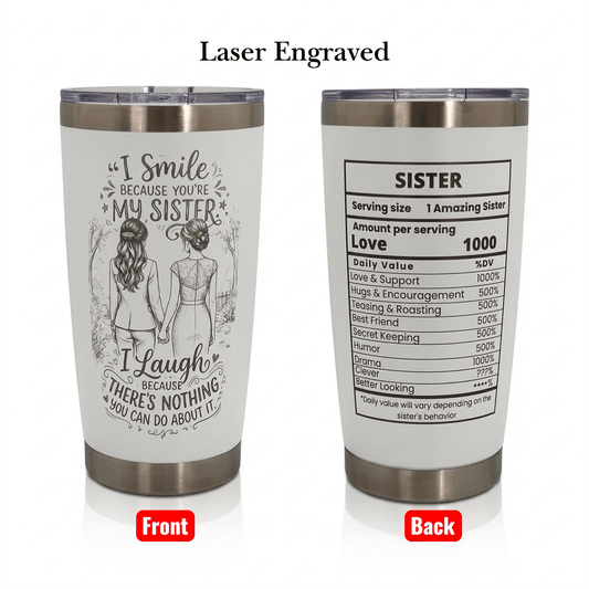 Unique Sister Gift 20oz Insulated Stainless Steel Travel Tumbler