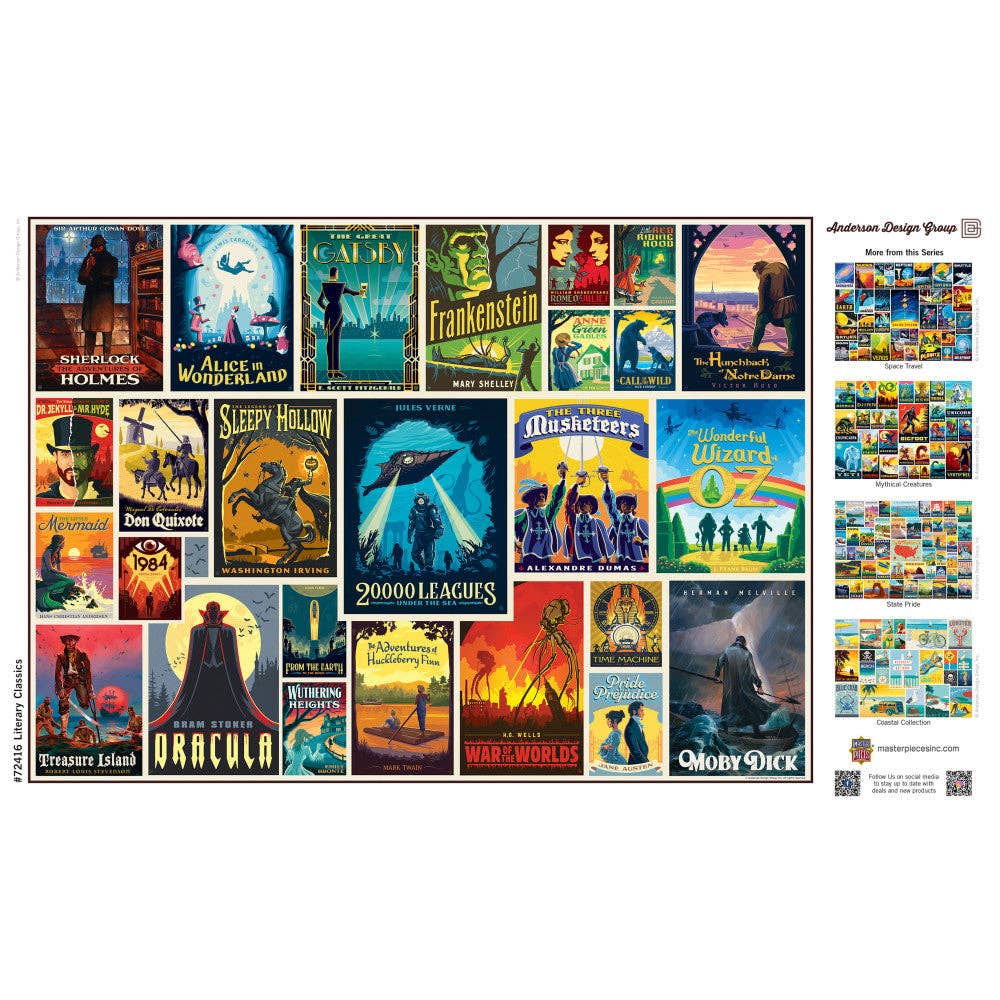 Vintage Posters - Literary Classics 1000 Piece Jigsaw Puzzle | Masterpieces Puzzles