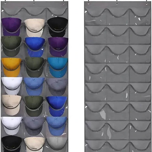 Visible Baseball Hat Rack for Wall Door with 3 Hooks 24 Deep Pockets Otarealm