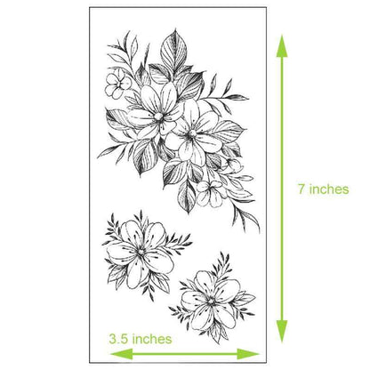Floral Temporary Tattoos – 5 Waterproof Flower Tattoo Sheets
