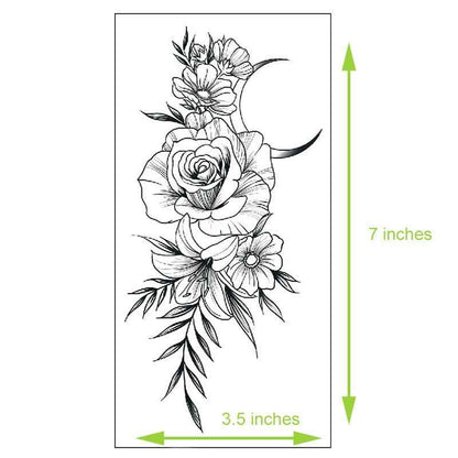 Floral Temporary Tattoos – 5 Waterproof Flower Tattoo Sheets