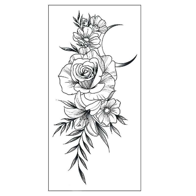 Floral Temporary Tattoos – 5 Waterproof Flower Tattoo Sheets