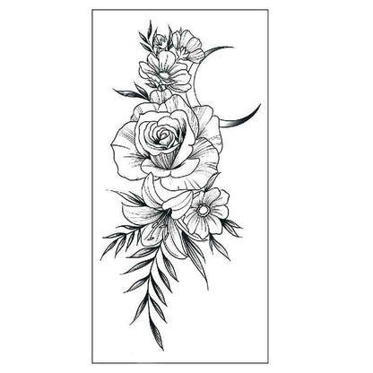 Floral Temporary Tattoos – 5 Waterproof Flower Tattoo Sheets
