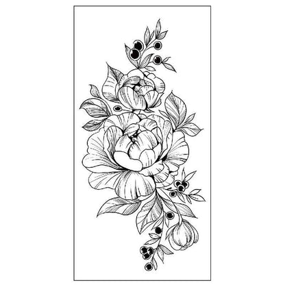 Floral Temporary Tattoos – 5 Waterproof Flower Tattoo Sheets