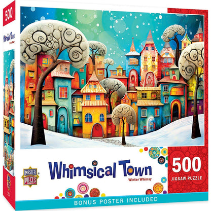 Whimsical Town - Winter Whimsey 500 Piece Jigsaw Puzzle by Masterpieces Puzzles