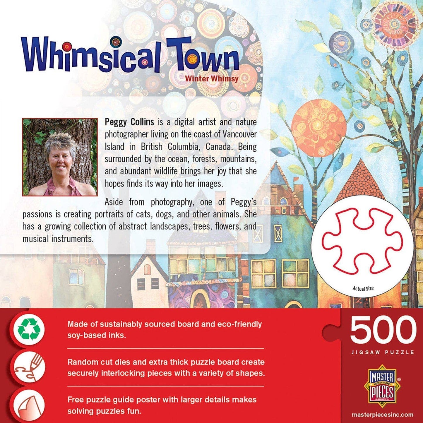 Whimsical Town - Winter Whimsey 500 Piece Jigsaw Puzzle by Masterpieces Puzzles