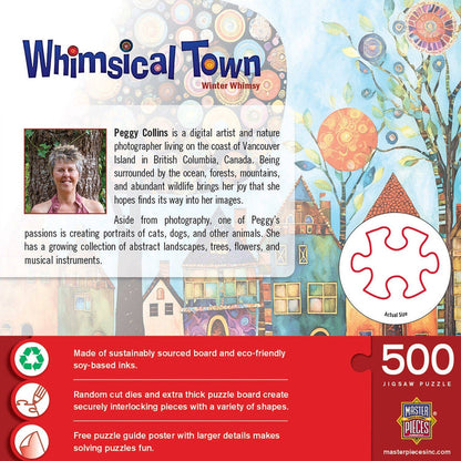 Whimsical Town - Winter Whimsey 500 Piece Jigsaw Puzzle by Masterpieces Puzzles