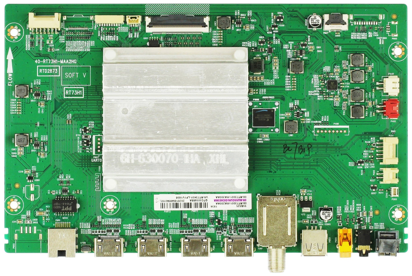08-AU55CUN-OC403AA TCL Main Board, 08-RT73001-MA200AA, 08-RT73001-MA300AA, 40-RT73H1-MAA2HG, E248779, 55S525