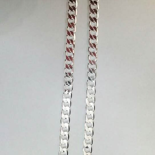 White Unisex Cuban Link Chain 24" Otarealm