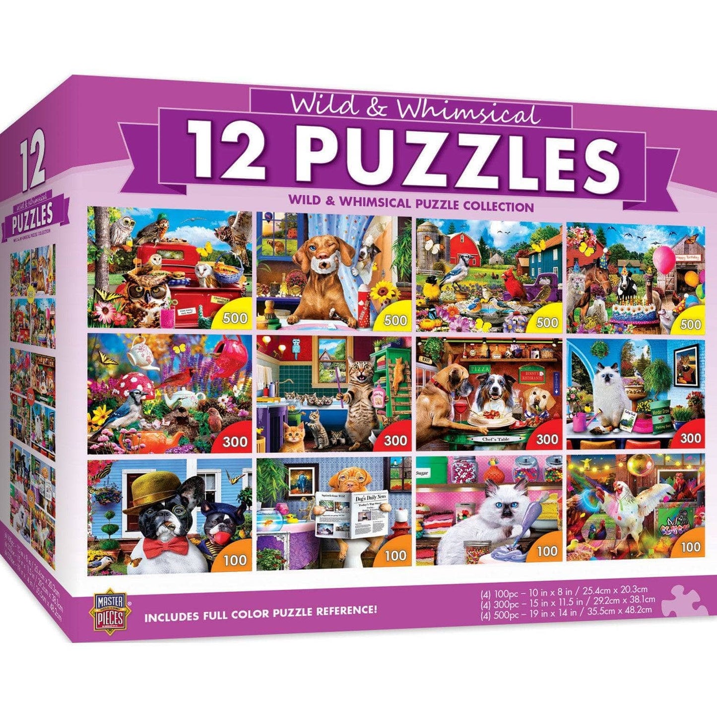 Wild & Whimscial Jigsaw Puzzle Collection - 12 Pack | Masterpieces Puzzles