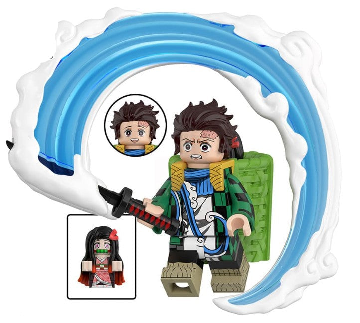 Water Pillar Swordsman Custom Minifig
