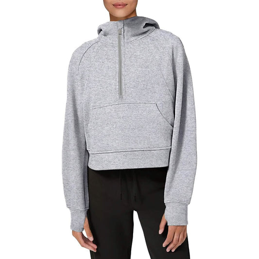Women's Hoodies Fleece Lined Collar Pullover Otarealm