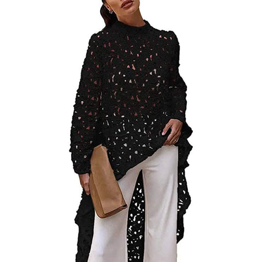 Women's Long Sleeve Crew Neck Casual Top Shirt Dress Otarealm