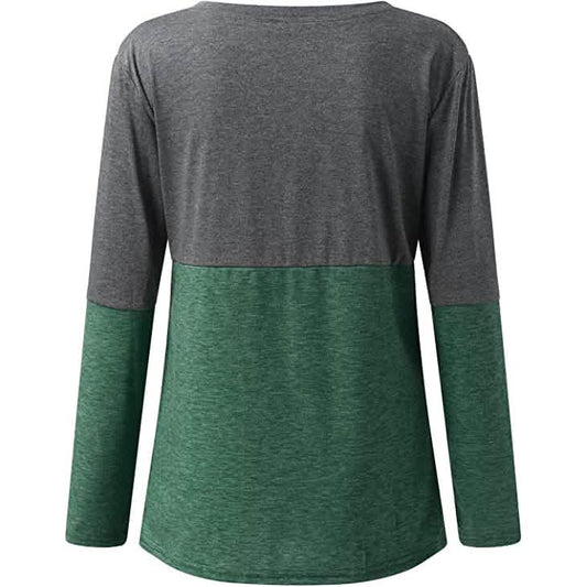 Women's Long Sleeve V Neck Loose Basic Shirt Otarealm