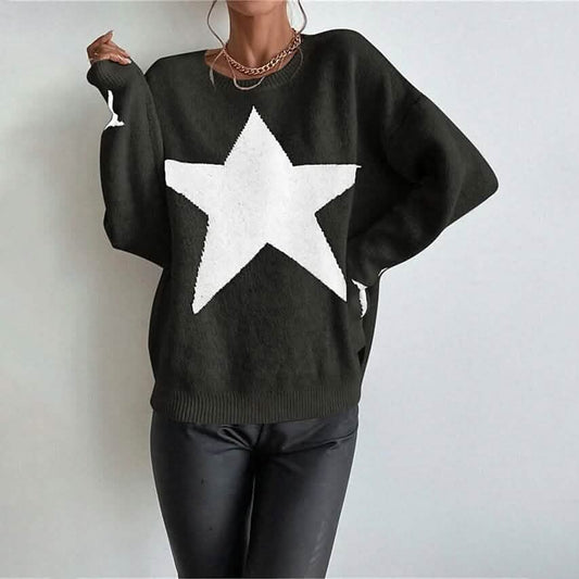 Women's Ribbed Knit Pullover Sweater Otarealm