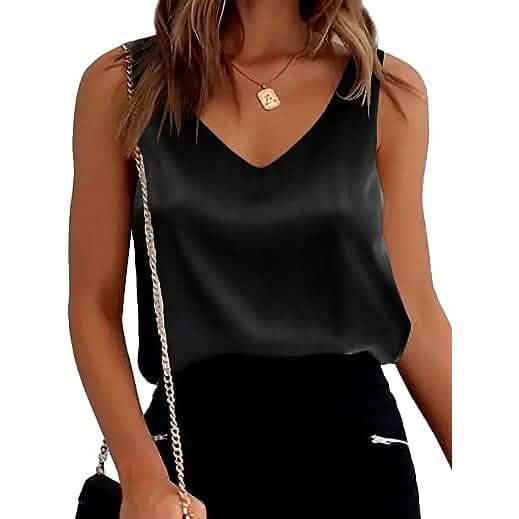 Womens Silk Satin Tank Tops Otarealm