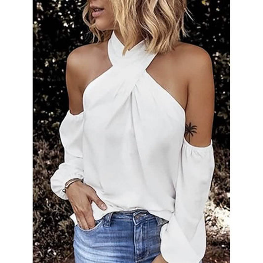 Women's Solid Color Halter Top Otarealm