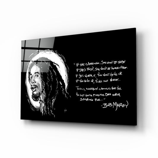 Reggae Rasta Quote Glass Wall Art