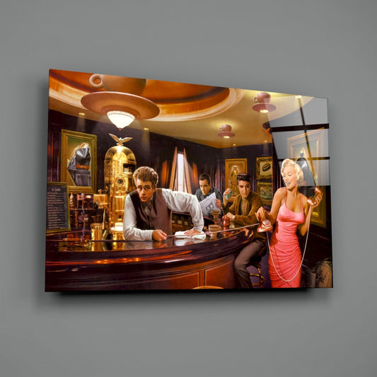 Pink Icons of Old Hollywood Glass Wall Art