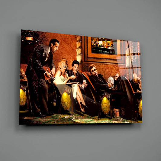Retro Icons at the Cinema Glass Wall Art