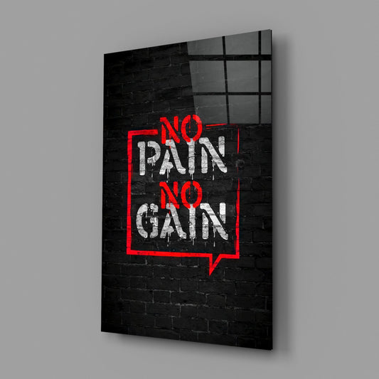 Red Frame Brick Graffiti Quote Glass Wall Art