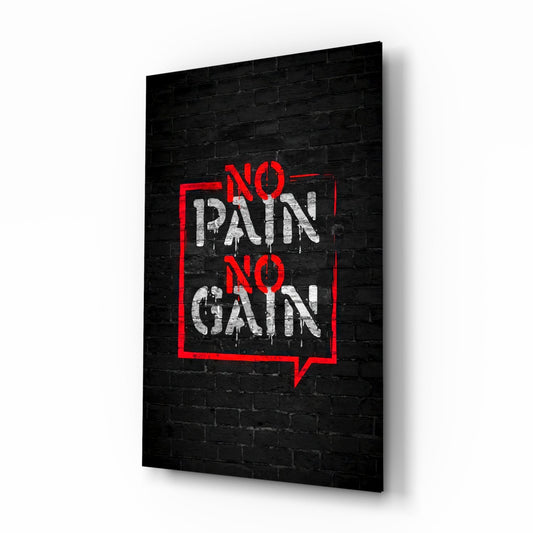 Red Frame Brick Graffiti Quote Glass Wall Art
