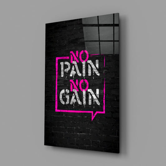 Pink Frame Brick Graffiti Quote Glass Wall Art