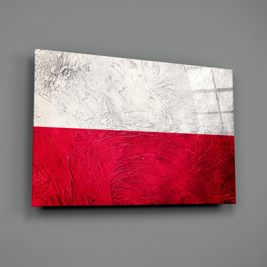 Painted Texture Flag of Poland Glass Wall Art