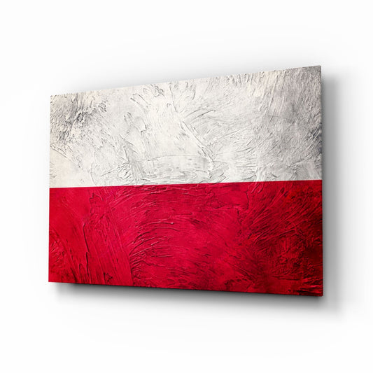 Painted Texture Flag of Poland Glass Wall Art