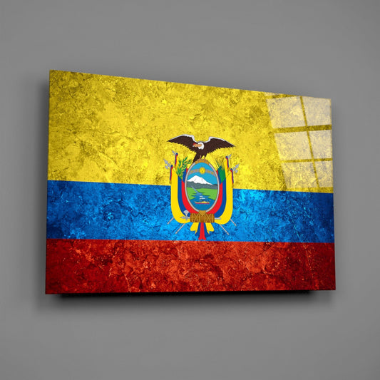 Flag of Ecuador Glass Wall Art