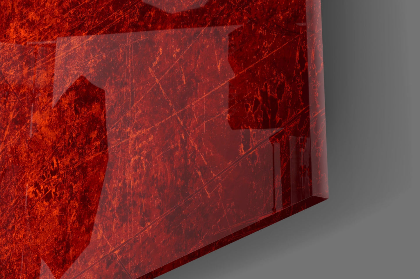 Deep Burgundy Weathered Denmark Cross Flag Glass Wall Art