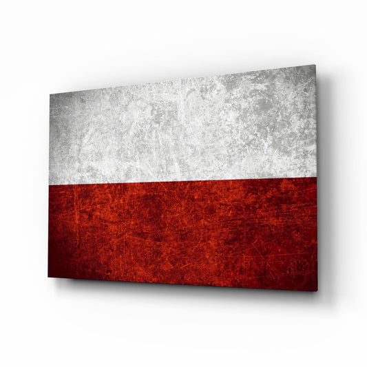 Rustic Grunge Flag of Poland Glass Wall Art